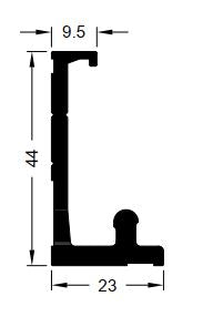 Schuco 153880 Track System - Black Anodised 6m