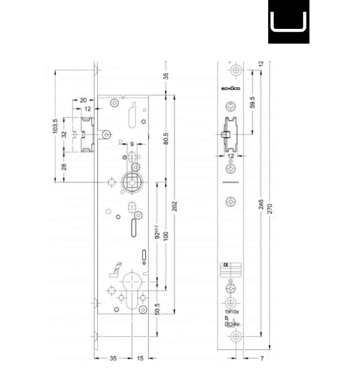 Schuco 241836 Single Point Lock with Panic Function