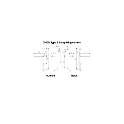 Hoppe Birmingham Door Handle 124 X 30 X 245mm Silver