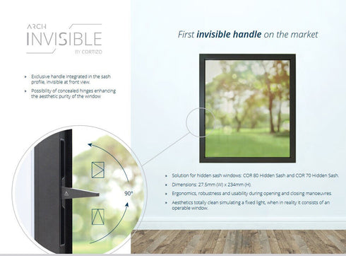 Cortizo- arch Invisible handle- antracite grey RAL7016