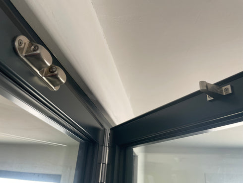 Schuco 227173 Bi-fold Stainless Door Stop -Retaining Catch -Schuco Replacement of Schuco 281587 Door Stop magnet Retaining Catch