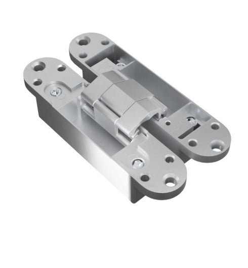 Metallic hinge on a white background