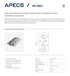 Advertisement for APECS INOX hinges with product image and specifications on a white background
