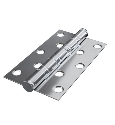 Metallic hinge on a white background