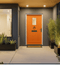 Broadfield aluminium front door with squared glazing feature and traditional period design.