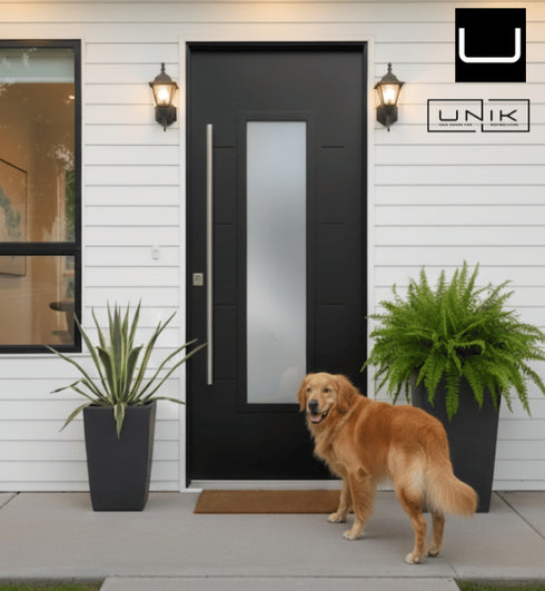 Porte d'entrée et cadre en aluminium CARNABY - Sur mesure - Collection Signature