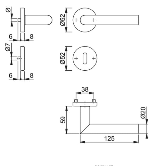HOPPE Amsterdam E1400Z/42KV/42KVS - Lever Key Escutcheon Set - Stainless Steel /Copper colored satin