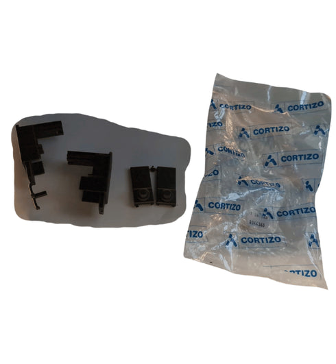 Plastic components and a Cortizo branded bag on a white background