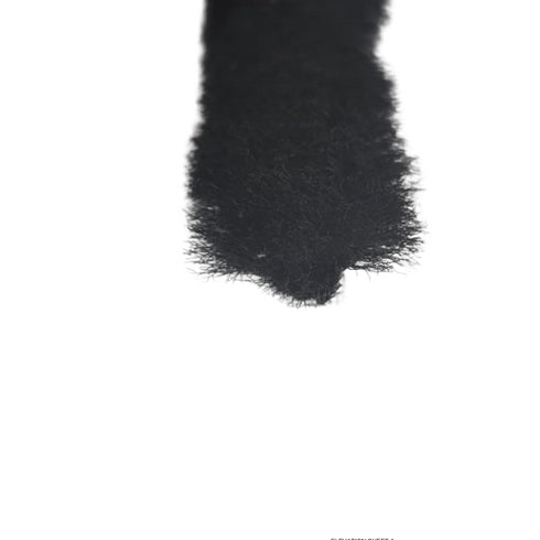 Close-up of a black fur texture on a white background