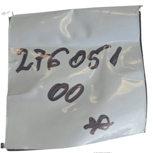 Clear plastic bag with handwritten numbers on a white background