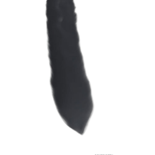 Black ink smear on a white background