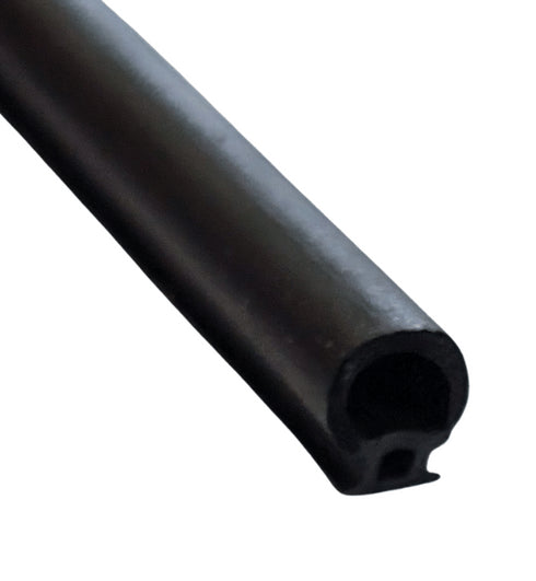 Black rubber strip on a white background