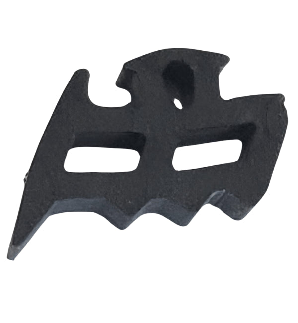 Black archery bow nocking block on a white background