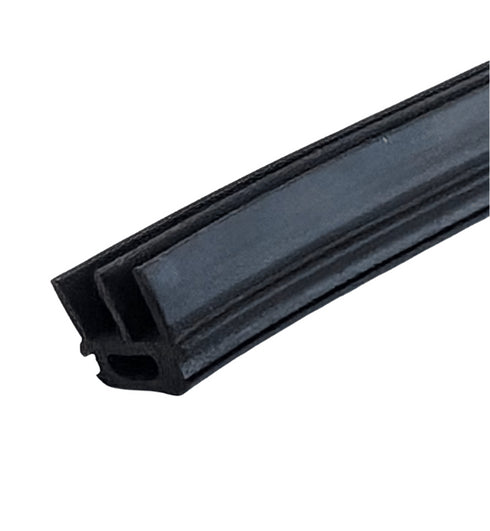 Black rubber strip on a white background