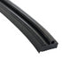 Black rubber weather stripping on a white background