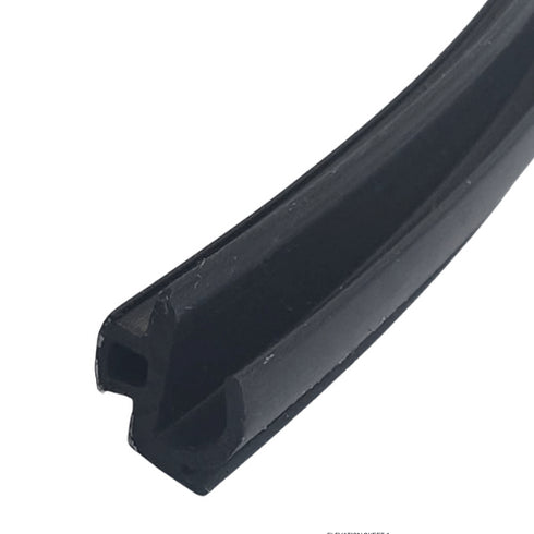 Black rubber strip on a white background