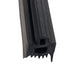 Black rubber weather stripping on a white background