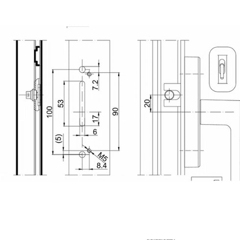 1052786 Gear Window/Balcony Door Handle Silver Look
