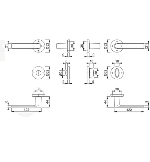 HOPPE_brass_handle_set_on_rose_with_emergency_release-turn_for_bathroom-WC_doors