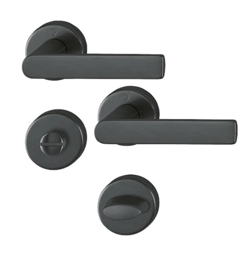 HOPPE_brass_handle_set_on_rose_with_emergency_release-turn_for_bathroom-WC_doors-_satin_black