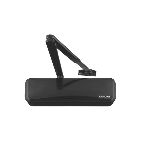 Hoppe ARRONE AR3500 overhead door closer, RAL 9017 Traffic Black finish, article 87101059