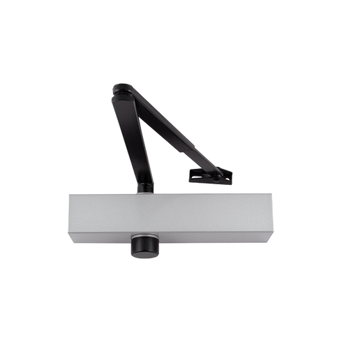 Hoppe ARRONE AR3500 overhead door closer, SE Silver Enamel / Black Arm finish, article 87100233