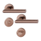 Hoppe Amsterdam stainless steel bathroom handle set on rose, copper satin Resista finish, article 11717063