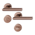 Hoppe Amsterdam stainless steel bathroom handle set on rose, copper satin Resista finish, article 11717063