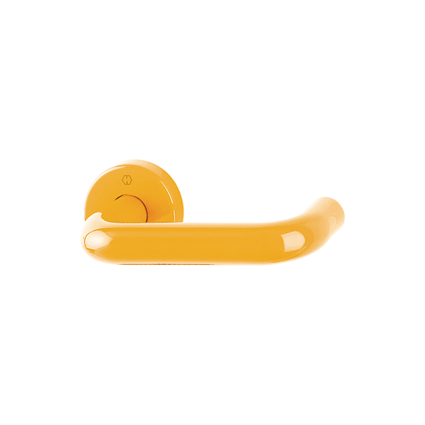 Hoppe Paris K138/15 nylon lever handle on rose, F1004 Golden Yellow, article 8568348