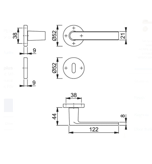 Los Angeles Komplett mit Hebelschlüsselrosetten