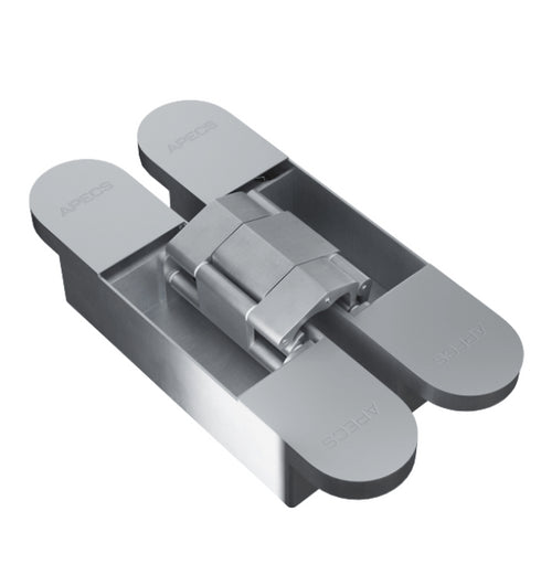 Gray door stopper with a metallic finish on a white background