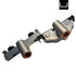 Metal mechanical component on a white background