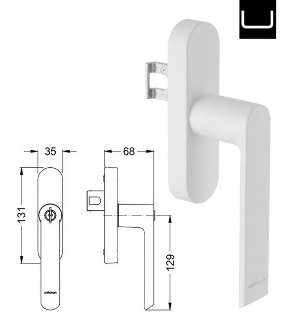 Schuco AWS Simply Smart Gear Handle 269511 – WHITE LS/RS