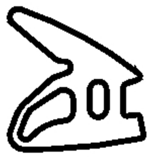 Outline of a shoe on a white background