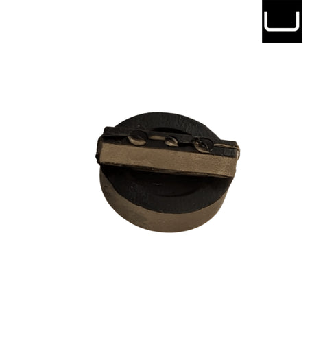 cylindrical object with a black top on a white background