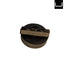cylindrical object with a black top on a white background