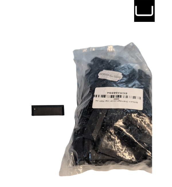 Bag of black stones with a label on a white background