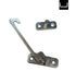 Metal window latch on a white background