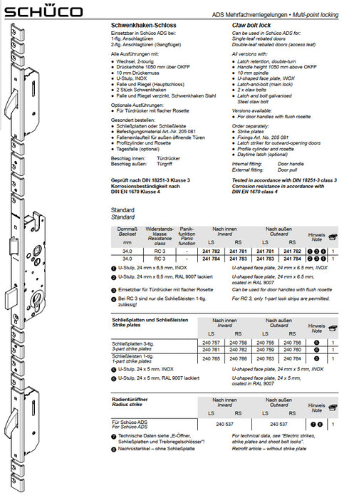 241782 — Claw lock