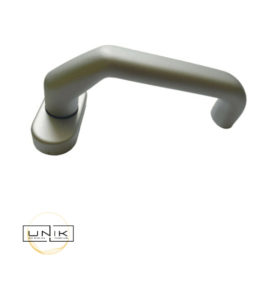 Genuine Schuco Sprung Level Door Handle Silver Satin- Ref 210709