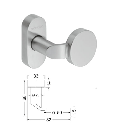 Schuco 240708 Commercial Pull Door Handle - Stainless Steel