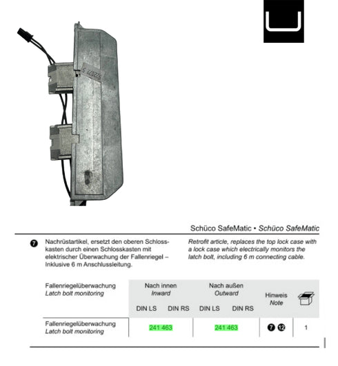 Schuco 211849 Fünfpunkt-Riegelschloss SafeMatic