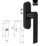 Schüco AWS Simply Smart Gear Handle 269510 – Black RAL 9005 LS/RS