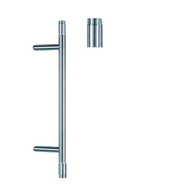 Schuco 240104-  L500 mm S.Steel Angled W Grv Pull Door Handle