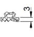 Technical drawing of a mechanical component with dimensions