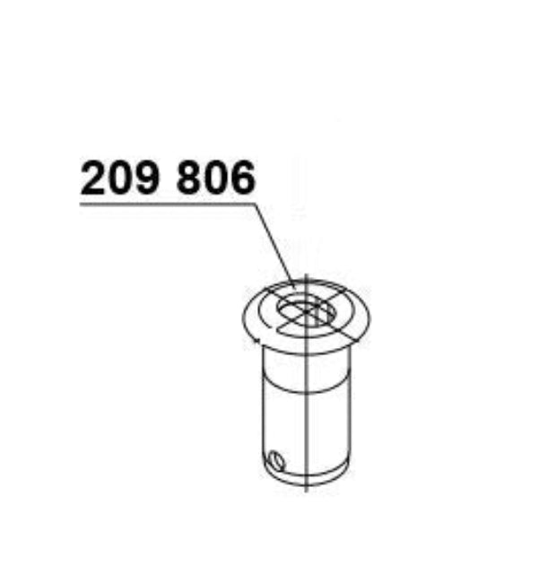 Technical drawing of a cylindrical component with the number 209806