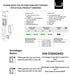 German technical instruction sheet showing a door strike and hinge assembly with notes, dimensions, and DIN standard markings.