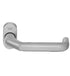Silver door handle on a white background