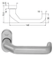 Door handle with dimensions on a white background