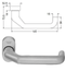 Door handle with dimensions on a white background
